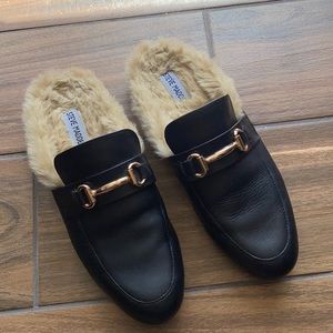 Steve Madden fur loafers
